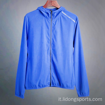 Sottile giacca da giacca a vento in poliestere con zip up sport